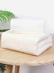 SHEIN Basic living 珊瑚色纯色柔软吸水速干毛巾，适合家用，情侣款可用于擦头、擦手、洗脸和沐浴。家居浴室装饰，返校季，美容院/家庭浴室必备。