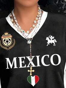 Rovax Back To School/College Style Mexican Casual Fashion Graphic T-Shirt