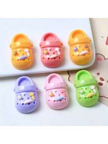 SHEIN 3/6/9/12pcs/Cartoon Slippers Accessories, Cute Decorative Plastic Oval Accessories Set, Fun Whiteboard And Office Accessories, Perfect For Home Decoration Gifts On Thanksgiving, Christmas, And Halloween