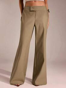 Avantive Pantalon casual d'affaires taille basse pour femmes, tenues décontractées d'été pour femmes, pantalon blanc Y2K pour l'automne/hiver