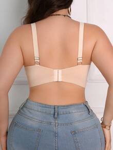 SHEIN 大码纯色简约日常内衣 - 杏色 - 查看 2