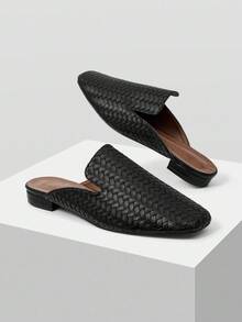 MOTF CÓMODOS MOCASINES PLANOS TIPO MULA DE ESTILO RETRO Y CASUAL - Negro - Ver 4
