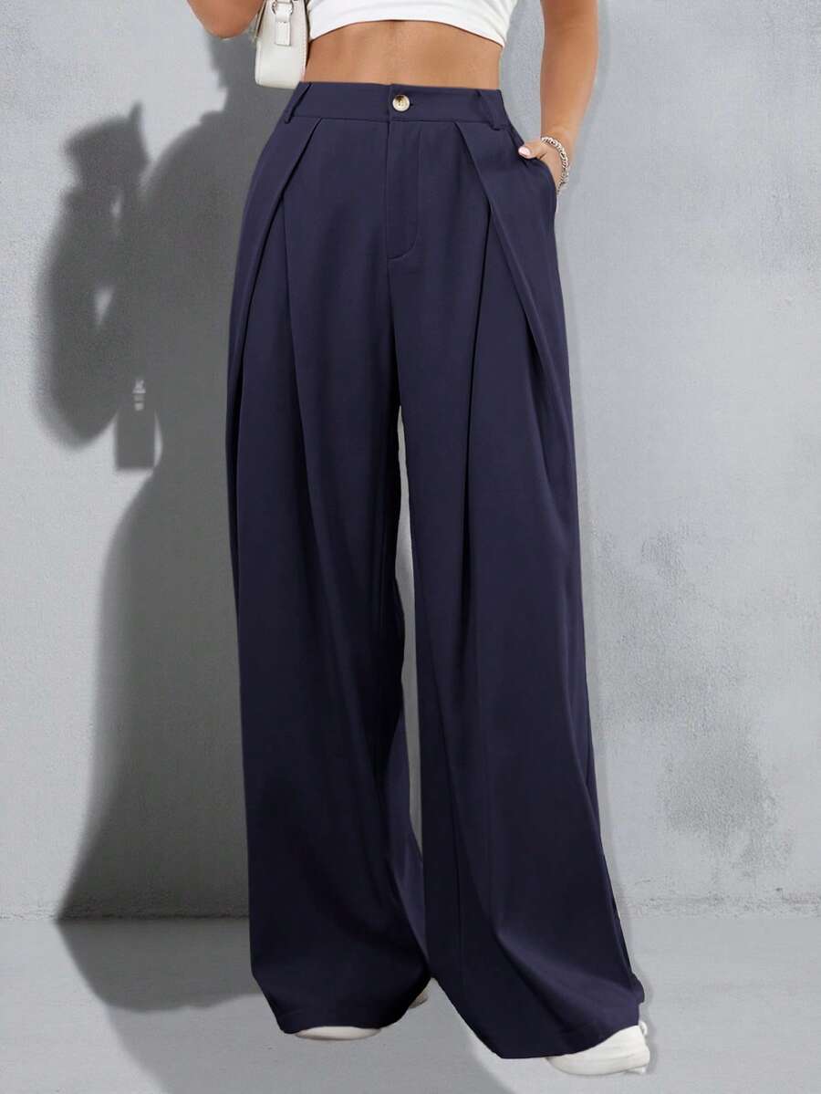 SHEIN Essnce Plus Size Women's Casual Pants, Summer Loose Comfortable Pants,Summer Outfits For Women