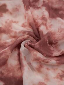 Aalyst Women Tie-Dye Mesh Casual T-Shirt, Autumn Fall Cloth For Women - Multicolor - View 7