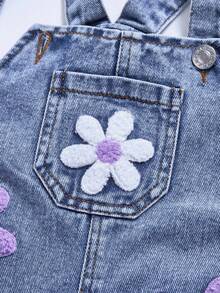 SHEIN Baby Girls' Washed Denim Bib Pants, Floral Print Loose Jumpsuit Cute Toddler Girl Overalls Baby Girl Jeans Outfit Toddler Girl Denim Overalls Toddler Flower Jeans Purple Flower Toddler Outfit Purple Flower Baby Girl Festival Baby Girl Flower Jeans Purple Flower Jeans Outfit Girls Denim Overalls With Flowers Toddler Girl Jeans With Flowers Toddler Flower Overalls Fall Winter Toddler Jean With Flowers Purple Girl Outfits Babygirl Outfits Violet Cute Girl Outfits Lilac Toddler Outfit