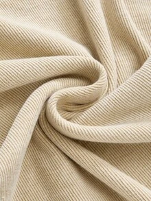 ROMWE Grunge Punk Y2K 涩谷女孩千禧复古做旧水洗雪白色修身连帽T恤女款 - 卡其色 - 查看 4