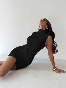 Firerie Ladies New Elegant Slim Fit Flower Bud Hem Dress, White Skirt Highlights The Figure/All White Party Outfit Women/Travel Outfit Airport /Going Out Outfits /Office Attire For Women/Going Out/Old Money Style Women/Back To School Clothes/School Clothes/