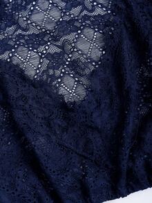 Fairmaia Áo nữ Đức cổ đứng khoét sâu ren lãng mạn gợi cảm siêu ngắn truyền thống - Màu xanh hải quân - Xem 5