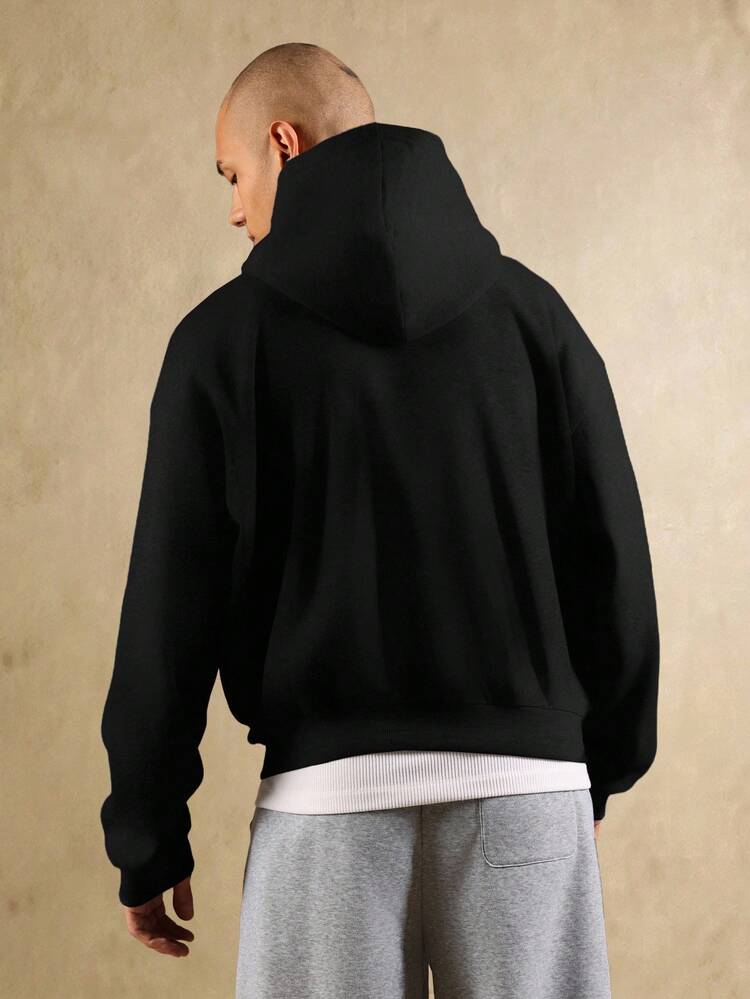 Essential Oversized Zip Up Hoodie With Casual Fit And High Neck
