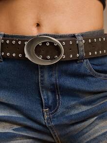 SHEIN Curea decorativă vintage la modă pentru femei, cu ținte - Multicolor - Vizualizare 2