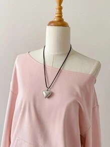 Elamini Sudadera deportiva casual con cuello asimétrico, bolsillo, puños y bajo acanalados en color rosa, manga larga, ideal para graduación, maestros y vuelta al cole en otoño - Rosa - Ver 6