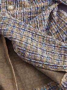 SHEIN MOD 女士优雅平驳领双排扣西装外套，秋冬夹克，复古夹克，冬季女装，冬季女式大衣