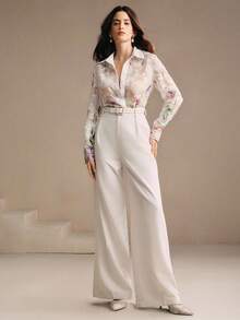 Anewsta New Fashion Floral Print Collared Single-Breasted Shirt, Spring For Women - Multicolor - View 6