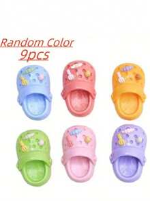 SHEIN 3/6/9/12pcs/Cartoon Slippers Accessories, Cute Decorative Plastic Oval Accessories Set, Fun Whiteboard And Office Accessories, Perfect For Home Decoration Gifts On Thanksgiving, Christmas, And Halloween