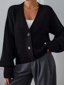 Women Sweater Cardigan Black Bow Detail Winter 2025,Cardigans,Long Cardigans Woman,Petite,Tall - Black - View 1
