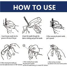 1 pièce Pistolet à points fin Stitchy, réparateur rapide de vêtements, pistolet de micro-étiquetage pour vêtements avec 6 fines aiguilles et 1000 pièces de fixation, mini outil de ourlet adhésif rapide