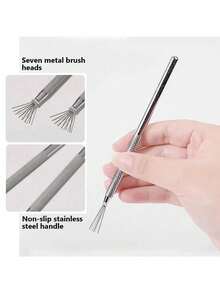 2/3/4/5Pcs Feather Wire Texture Pottery Tools Polymer Clay Modeling &Multifunctional Nail Art Seven-Needle Wire Brush Tool DIY Ceramic Brush Pottery Tools ,Nail Designs