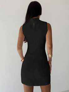 Firerie Ladies New Elegant Slim Fit Flower Bud Hem Dress, White Skirt Highlights The Figure/All White Party Outfit Women/Travel Outfit Airport /Going Out Outfits /Office Attire For Women/Going Out/Old Money Style Women/Back To School Clothes/School Clothes/