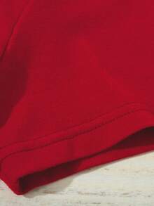 GraphicGems 男婴休闲时尚创意卡通可爱恐龙脚印印花基础款圆领T恤和短裤套装 男婴霸王龙图案T恤 恐龙男婴套装 红色T恤 男婴印花T恤 - 彩色 - 查看 5