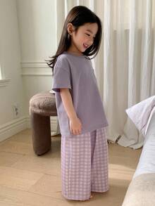 Dazy Kids 适合日常穿着的年轻女孩休闲舒适家居服 - 紫色 - 查看 10