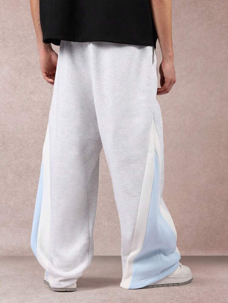 Baggy Panelled Sweatpants With Color Block Design