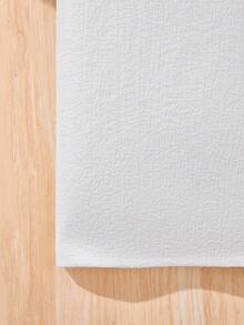 Tween Girl Solid Color Peter Pan Collar Short Sleeve Shirt With Front Buttons, Cute - White - View 9