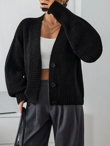 Women Sweater Cardigan Black Bow Detail Winter 2025,Cardigans,Long Cardigans Woman,Petite,Tall - Black - View 2
