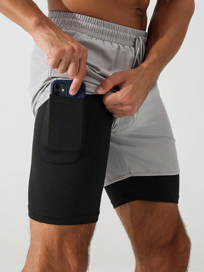 Manfinity Sport Polished Manfinity Fitness Męskie Szorty Z Talią Ściąganą 2 W 1 Sportowe Elastyczne Spodenki Z Kieszenią Na Telefon Spodenki Na Siłownię Krótkie Męskie Szorty Męskie Szorty Do Koszykówki Płyn Do Dezynfekcji Rąk Szkoła