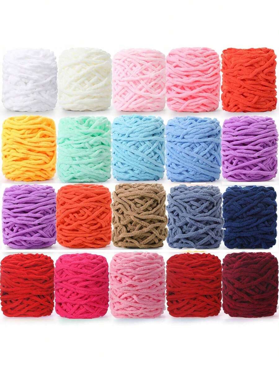 1/2/3/5 Rolls, Approx 90-100g/Pc Ice Bar Braided Single Strand Chunky Yarn For DIY Scarf, Bag, Slippers, Dolls, Blankets, Cushions, Plush Toys (Random Color)