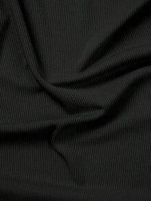 Manfinity Dauomo Men's Solid Color Ribbed Turtleneck Casual Long Sleeve T-Shirt, For Fall