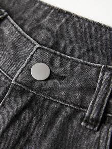 ROMWE Grunge Punk Jeans de corte holgado para mujer con parches y bordados con letras, estilo callejero