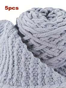 1/2/3/5 Rolls, Approx 90-100g/Pc Ice Bar Braided Single Strand Chunky Yarn For DIY Scarf, Bag, Slippers, Dolls, Blankets, Cushions, Plush Toys (Random Color)