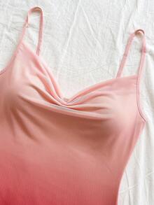 Soleia 大码女式细肩带垂坠领迷你连衣裙，渐变色，适合海滩、西部、度假、音乐节、夏季服装、波西米亚风