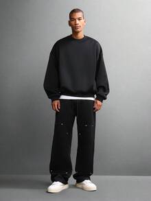 SUMWON Premium Sweatpants Loose Fit Casual Loungewear Comfort Pants With Side Pockets Classic Daily Wear Winter Fall Everyday Basic Bottoms Streetwear Fashion