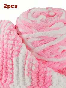 1/2/3/5 Rolls, Approx 90-100g/Pc Ice Bar Braided Single Strand Chunky Yarn For DIY Scarf, Bag, Slippers, Dolls, Blankets, Cushions, Plush Toys (Random Color)