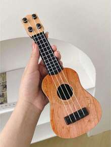 1pc Miniature Guitar Music Ornament And Ukulele Learning And Playing Instrument For Early Education Best Gifts, Girls Toys - Bronze - View 7