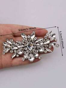 1/5pcs Hot Melt Glue Rhinestone Patch, Diy Clothing Decoration Embroidery Patch, Decor - White - View 8