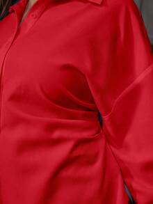 Calvaya Plus Size Women Solid Color Front Button Long Sleeve Casual Blouse Women Shirt Fall Cloth For Women