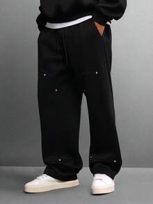 SUMWON Premium Sweatpants Loose Fit Casual Loungewear Comfort Pants With Side Pockets Classic Daily Wear Winter Fall Everyday Basic Bottoms Streetwear Fashion