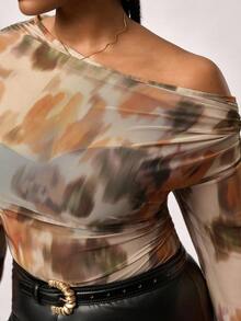 SHEIN Tall CURVE Plus Size Minimalist Fashion Casual Daily Wear Bodysuit, Wearable In All Seasons