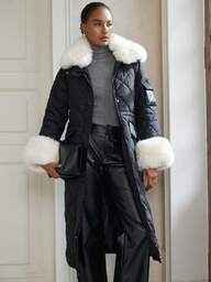 Aveloria Modichic Stylish Zip-Up Padded Coat With Fur Collar, Casual Pockets & Elastic Drawstring, Versatile For Women