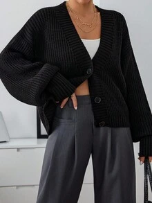 Women Sweater Cardigan Black Bow Detail Winter 2025,Cardigans,Long Cardigans Woman,Petite,Tall - Black - View 7