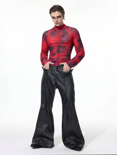 Street Life Herren Gothic Dunkel Mesh Langarm T-Shirt