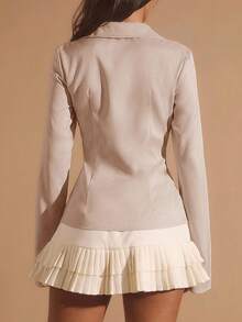 Glamine Veste élégante et minimaliste à manches longues, à l'avant ouvert, avec boutons, cordon de serrage et pompons. Légère et convenant pour le port quotidien et les rassemblements, printemps/automne - Nude - Voir 7