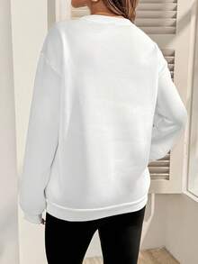 SHEIN 秋装，秋季服装，孕妇装 秋季服装 孕妇装 印花孕妇装 加大码圆领卫衣 孕妇卫衣 孕妇卫衣 孕妇卫衣 趣味孕妇卫衣 宝宝公告卫衣 - 白色 - 查看 2