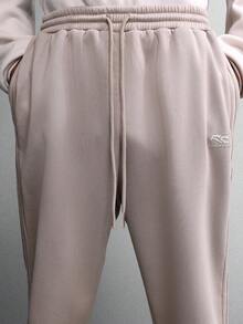 Pantalones rectos clásicos de estar en casa SUMWON con detalle de cinta lateral, cómodos y acogedores, con cordón en la cintura, para uso casual y de ocio en el hogar - Caqui - Ver 6