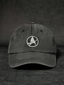 STAR TREK X SHEIN Fashionable Classic Casual All-Match Versatile Street Sports Embroidered Black & Grey Unisex Baseball Cap, Sun Protection Styling - Black - View 1