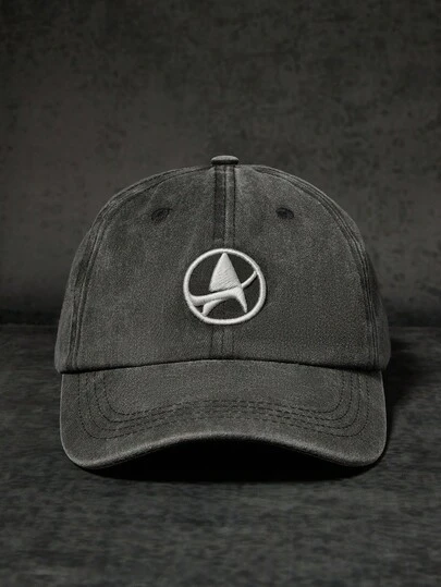 STAR TREK X SHEIN Fashionable Classic Casual All-Match Versatile Street Sports Embroidered Black & Grey Unisex Baseball Cap, Sun Protection Styling