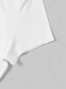 SHEIN EZwear 5 peças/pacote Camisetas Básicas de Manga Curta Slim Fit de Cor Sólida - Azul Marinho - Visão 3
