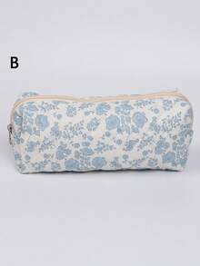 1 件别致碎花铅笔盒、文具袋、化妆包、桌面收纳袋、自然风格、返校、铅笔袋、书包 - 彩色 - 查看 15